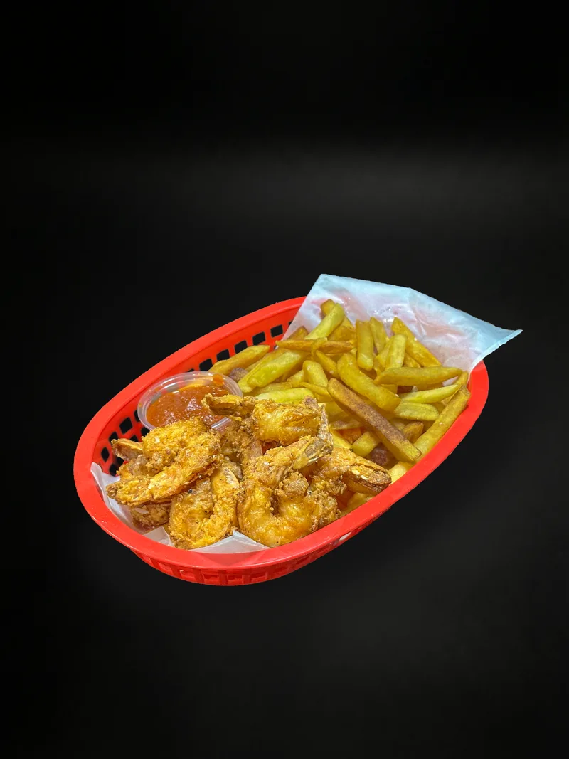 Fried shrimp basket at Macarena's Kitchen